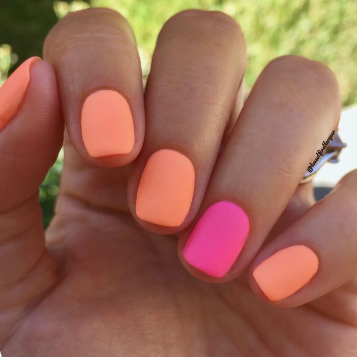 Perfect Summer Nails Bright Neon And Orange Matte Nails Are