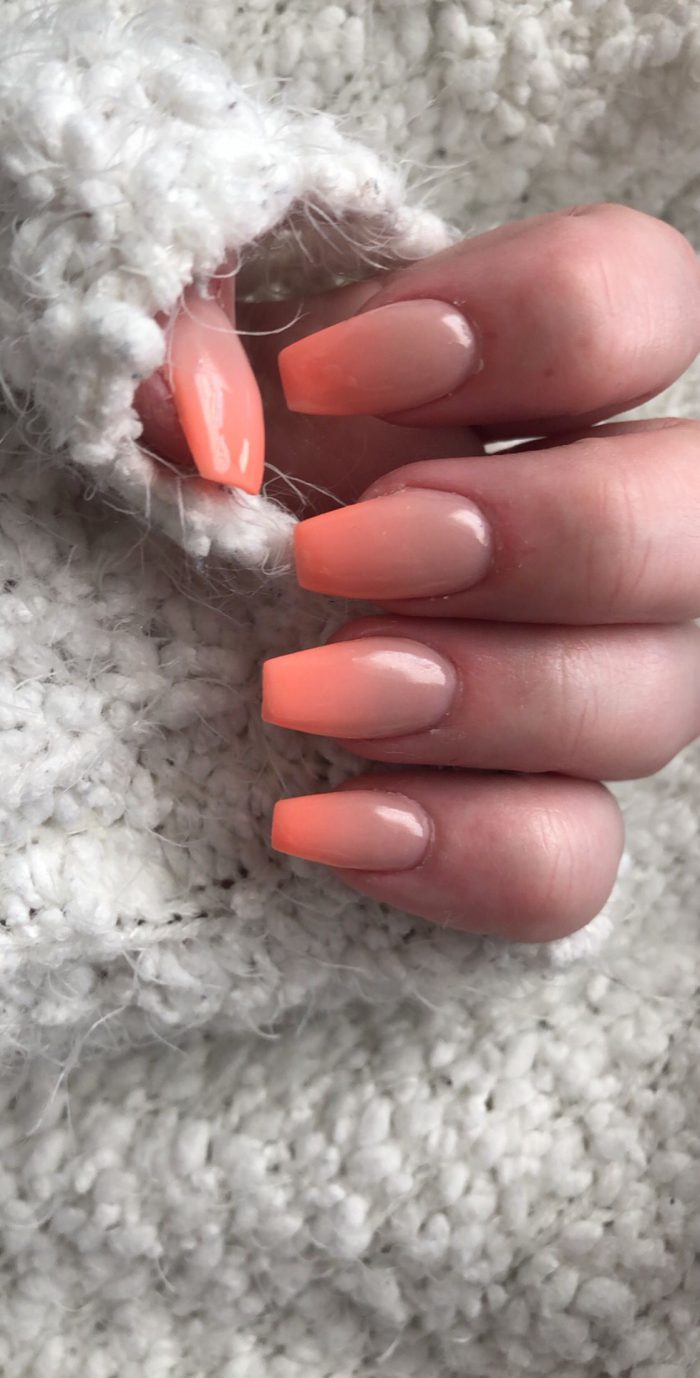 Orange Red Ombre Nails