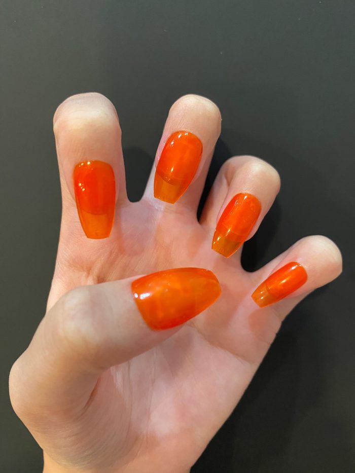 Press On Nails Orange Jelly