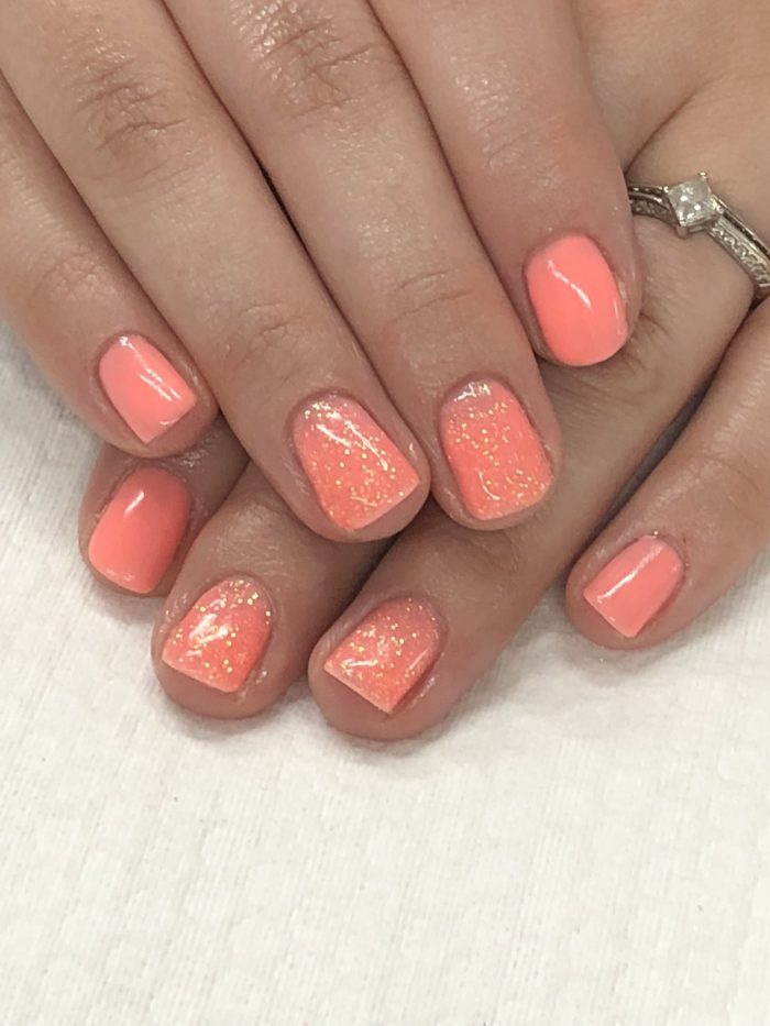 Spring Summer Melon Coral With Light Elegance Orange Crush Gel