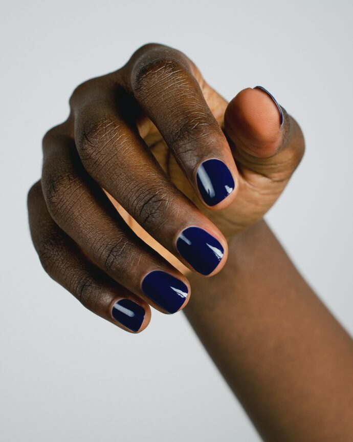 Blue Dark Navy Nails