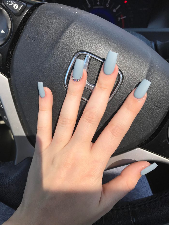 Awesome Nails Ideas Matte Dusty Blue Nails