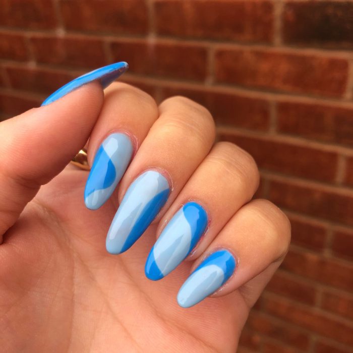 Baby Blue Abstract Nails
