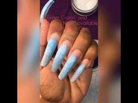 Baby Blue Acrylic Ombr Tutorial On Coffin Nails
