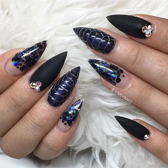 Cool Black Stiletto Nail Designs For Your Inspirationblack
