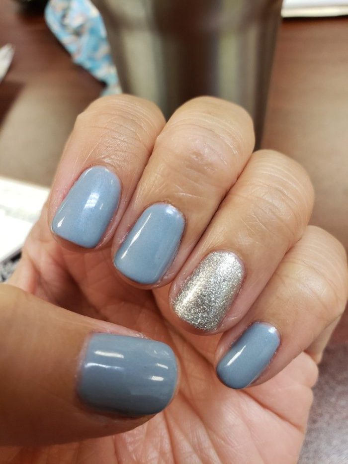 Dusty Blue Nails