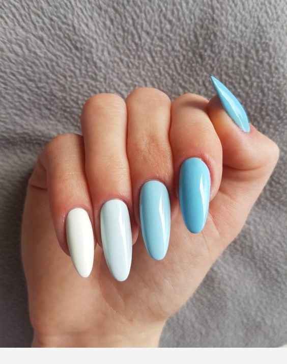 Faded Blue Nails