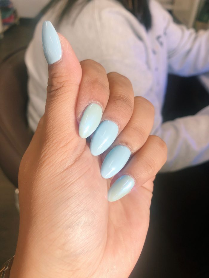 Icy Blue Almond Nails