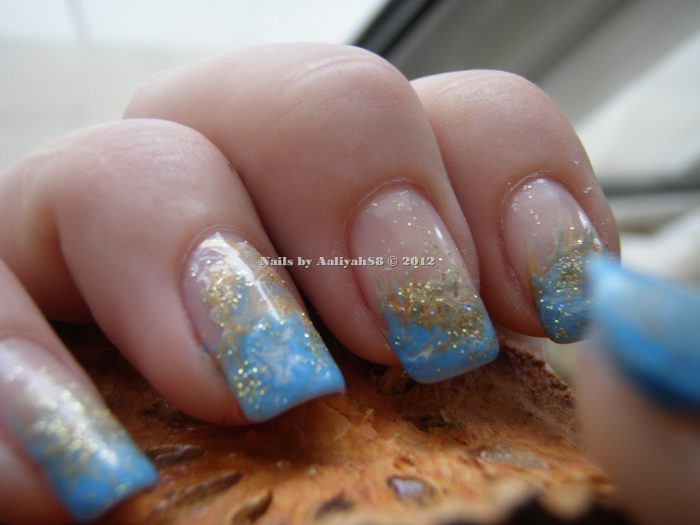 Lazy Nails In Light Blue Gold Version Me My Nails I