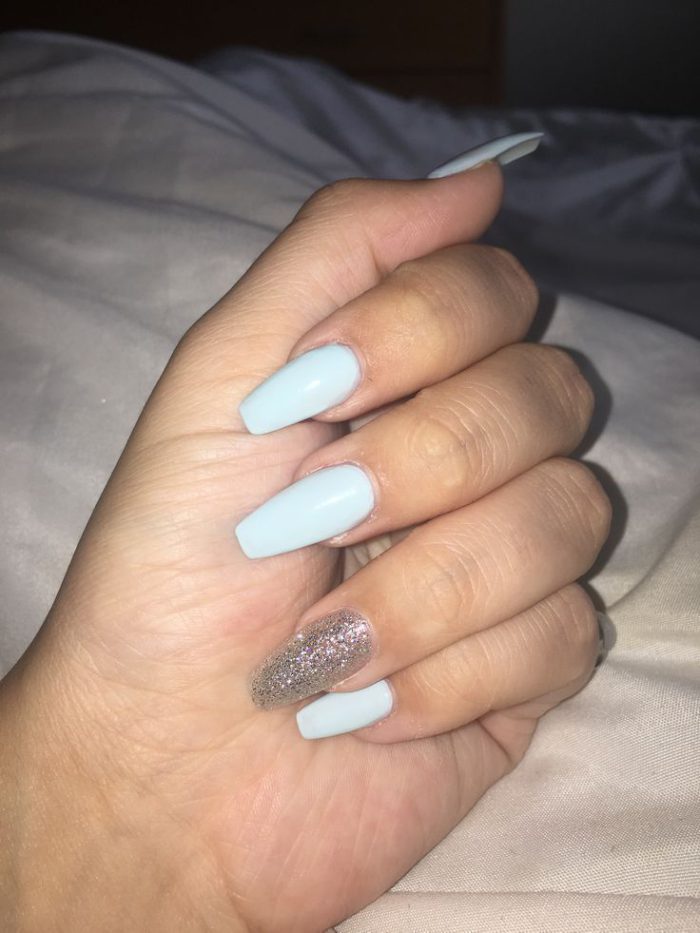 Nails Baby Blue Glitter Nails Baby Blue