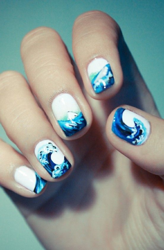 Blue Wave Nails
