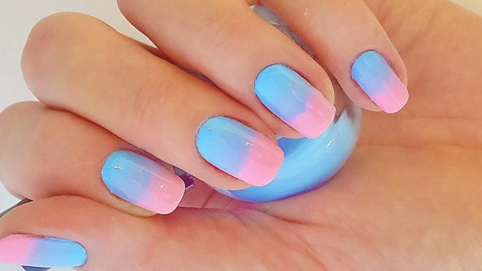 Ombre Nails For Beginners Pink And Blue