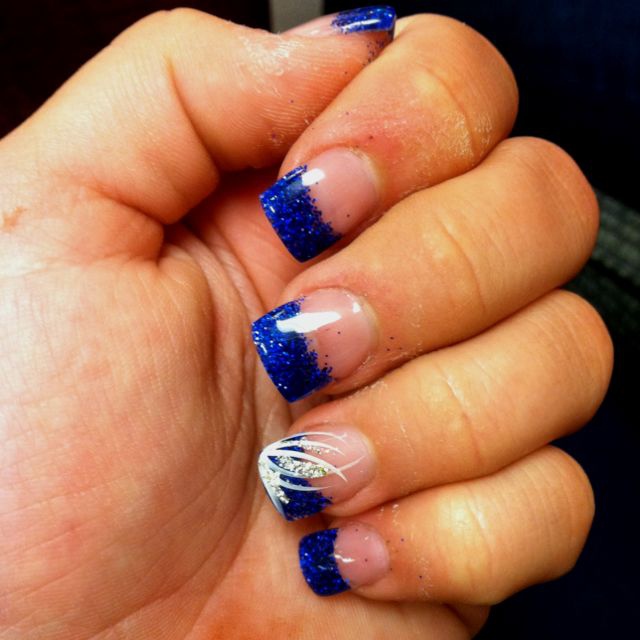 Blue Tipped Nails