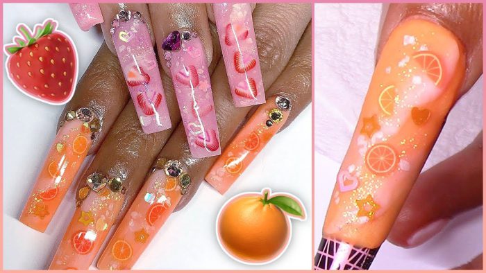 Pink Drink Cremecicle Nails Tutorial Marble Fimo Fruit