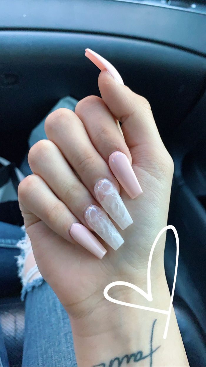 Baby Pinks Marble Nails